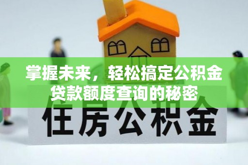 川汇掌握未来，轻松搞定公积金贷款额度查询的秘密