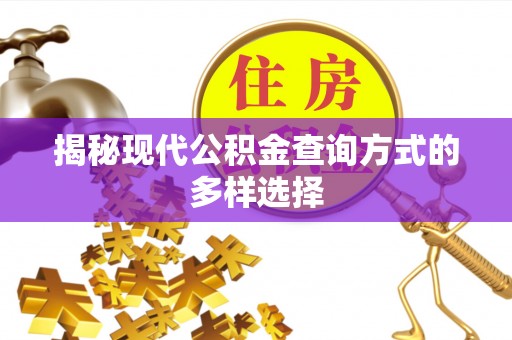 川汇揭秘现代公积金查询方式的多样选择