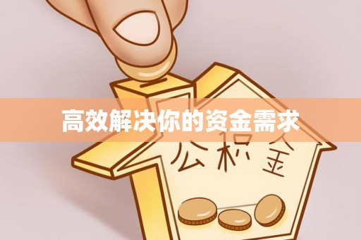 川汇高效解决你的资金需求