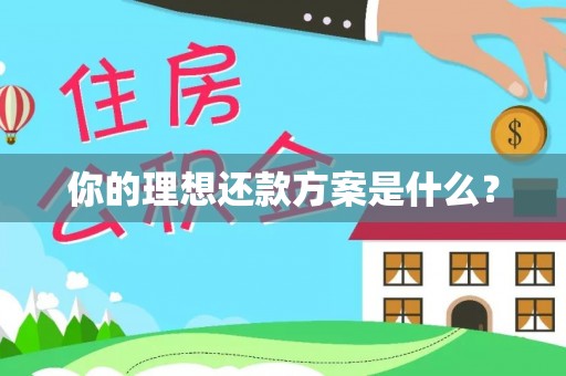 川汇你的理想还款方案是什么？